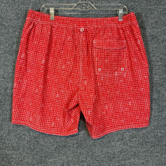 Johnnie-O Swim Trunks Mens XL Red Orange Board Shorts Performance Stretch - Picture 6 of 8